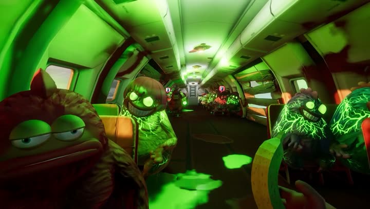 Mutated passengers glowing green