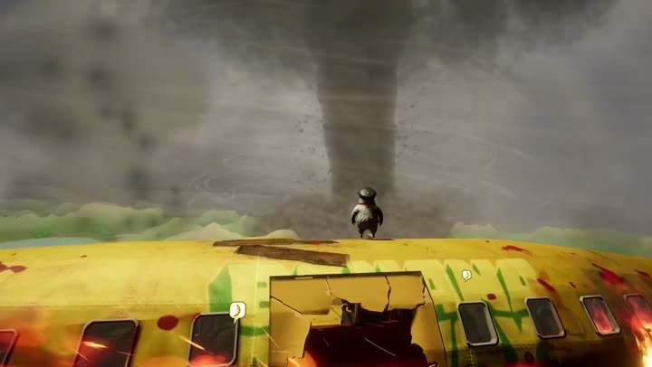 A tornado over the plane
